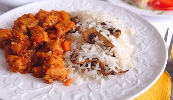 Поджарка из свинины с рисом
